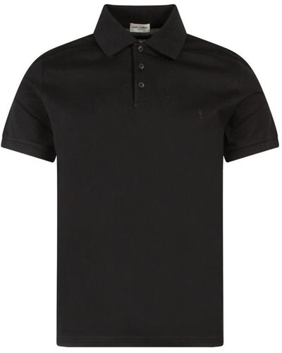 Saint Laurent Cotton-piqué Polo Shirt - Black