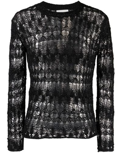 Isabel Marant Open-knit Crochet Sweater - Black