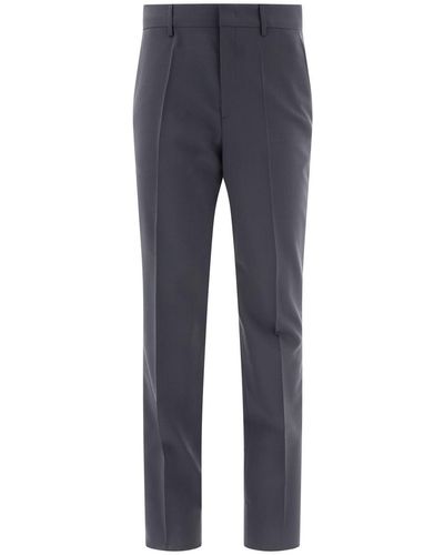 Valentino Wool Tailored Trousers - Blue
