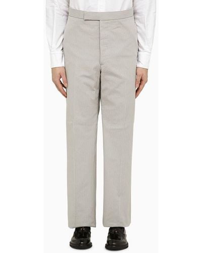 Thom Browne Light Grey Pinstripe Pants