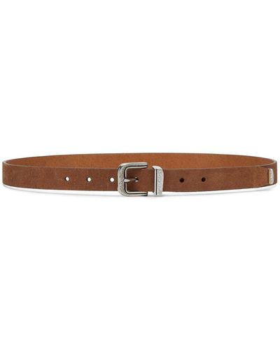 Brunello Cucinelli Suede Leather Belt - Brown