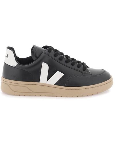 Veja Leather V-12 Sneakers - Black
