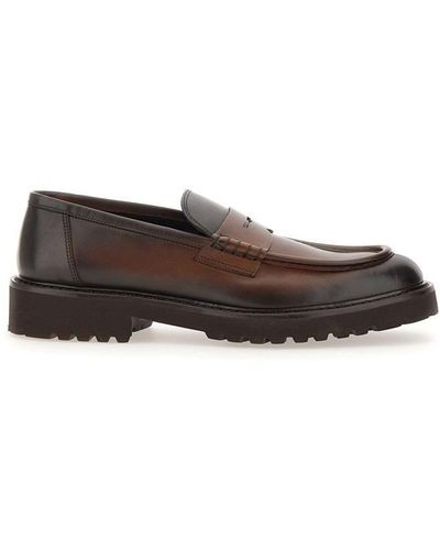 Doucal's "decò" Leather Loafers - Brown