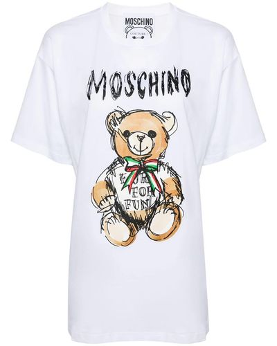 Moschino Teddy Bear-Print Cotton T-Shirt - White
