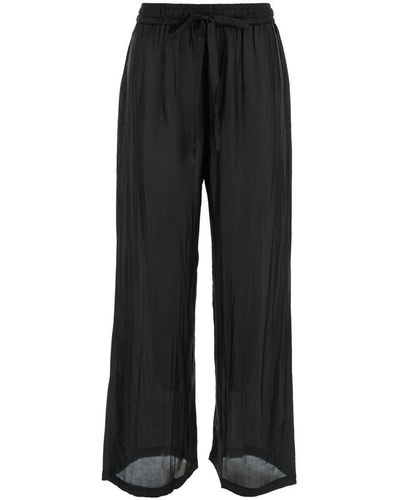 THE ROSE IBIZA Palazzo Trousers With Drawstring - Black