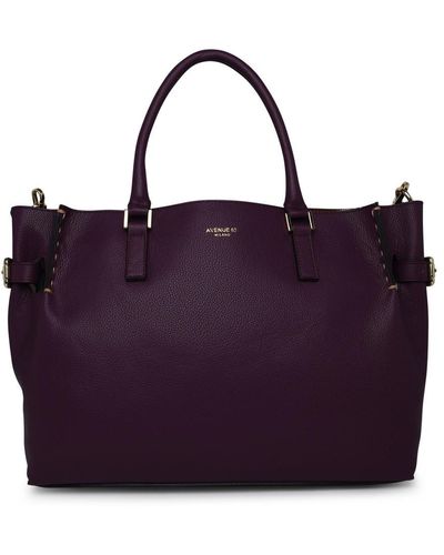 Avenue 67 Burgundy Leather 'tatiana' Bag - Purple