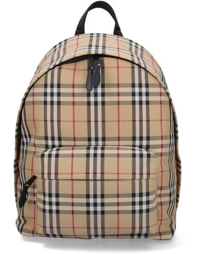 Burberry 'check' Backpack - Natural