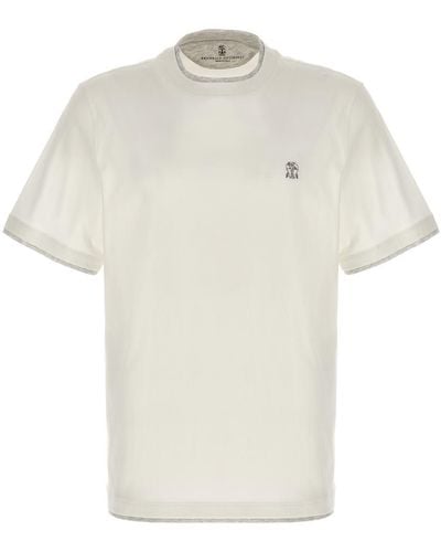 Brunello Cucinelli Double Layer T-shirt - White