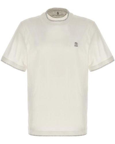 Brunello Cucinelli Double Layer T-shirt - White