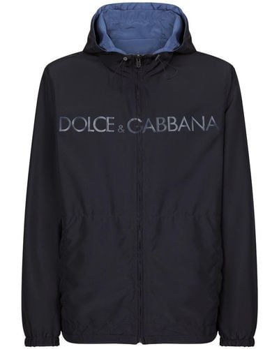 Dolce & Gabbana Reversible Parka With Print - Blue