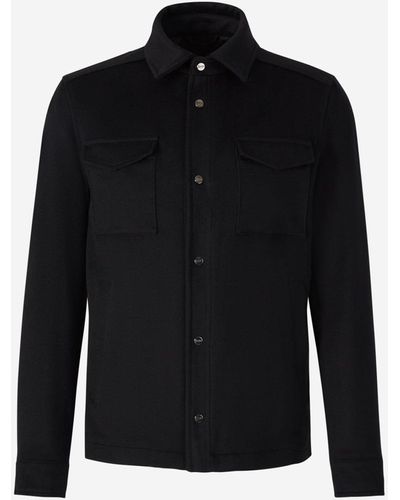 Herno Wool And Cashmere Overshirt - Black