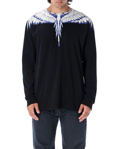 Marcelo Burlon Icon Wings Long Sleeves T-shirt - Blue