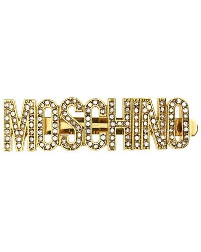 Moschino Logo Hairpin - Metallic