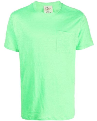 Mc2 Saint Barth Patch-pocket Linen T-shirt - Green