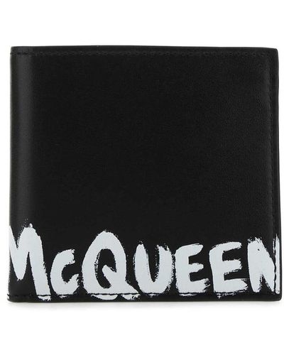 Alexander McQueen Logo Print Wallet - Black