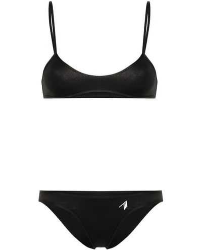 The Attico Wet Effect Lycra Bikini Set - Black