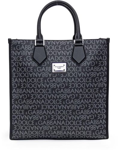 Dolce & Gabbana Jacquard Shopping Bag - Black