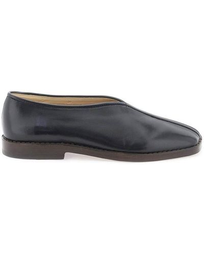 Lemaire Shiny Nappa Leather Slip Ons - Gray