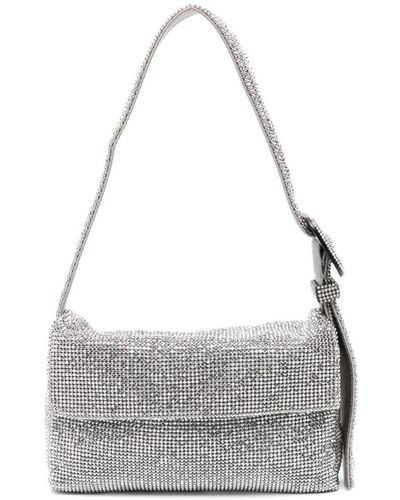 Benedetta Bruzziches Vitty La Mignon Crystal-embellished Mini Bag - Gray