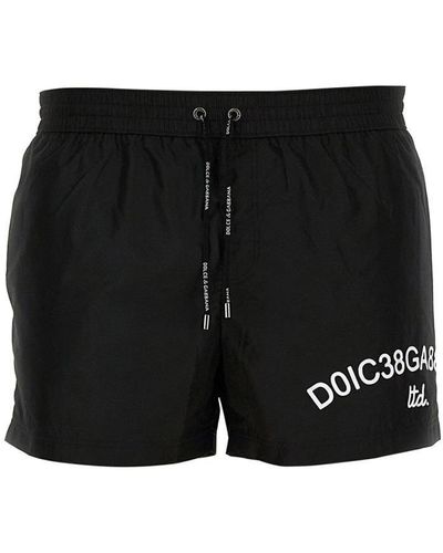 Dolce & Gabbana Swimsuit With Logo - Black