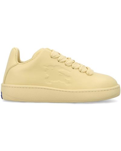 Burberry Leather Box Sneakers - Natural