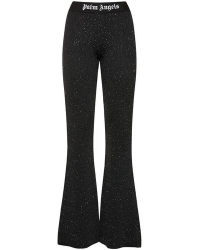 Palm Angels Logo Tape Flare Trousers - Black