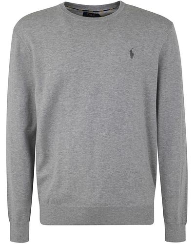 Polo Ralph Lauren Crew Neck Cotton Ls Sweater - Gray