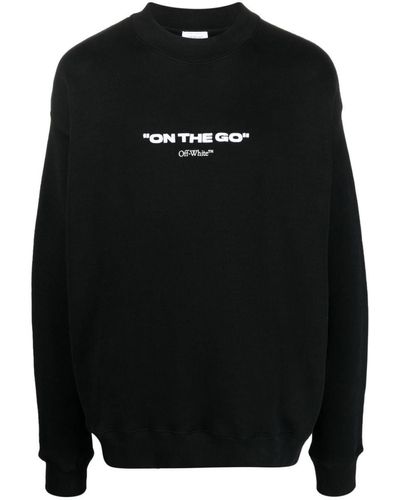 Off-White c/o Virgil Abloh Off White Raffia Crewneck Sweatshirt - Black