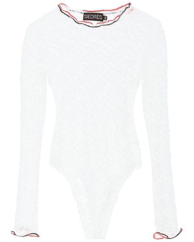 Siedres 'Dixie' Stretch Lace Bodysuit - White