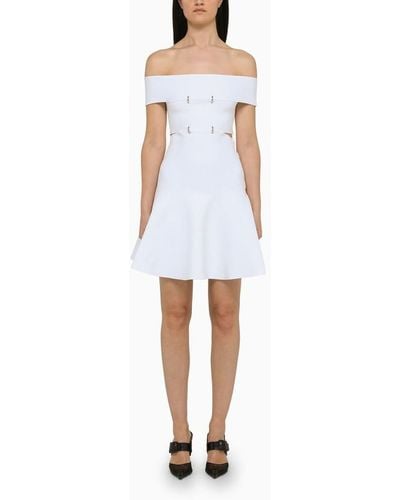 Alexander McQueen Alexander Mc Queen White Short Dress With Cut Out