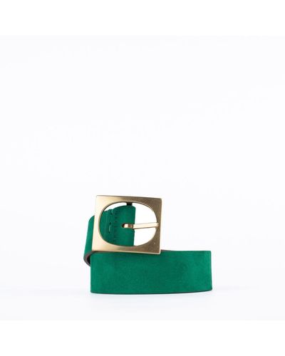 Orciani Masculine Belt In Emerald Green Leather