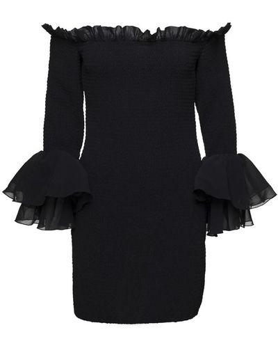 ROTATE BIRGER CHRISTENSEN 'Bellina' Shirred Mini Dress - Black