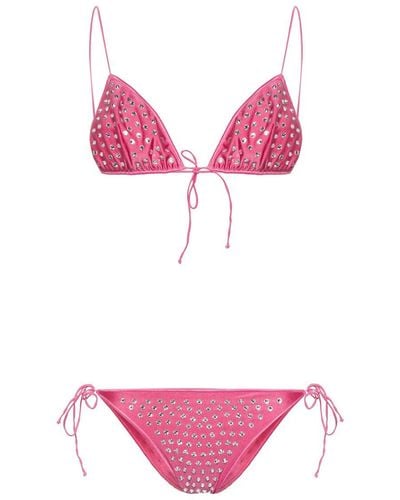 Oséree Bikini Embellished With Crystals - Pink
