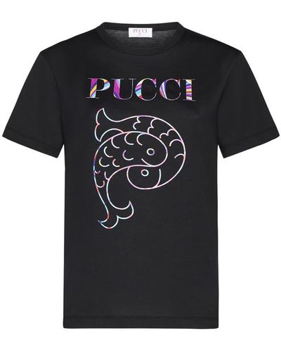 Emilio Pucci Cotton T-Shirt - Black