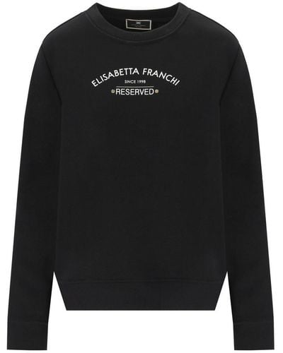 Elisabetta Franchi Black Sweatshirt With Logo