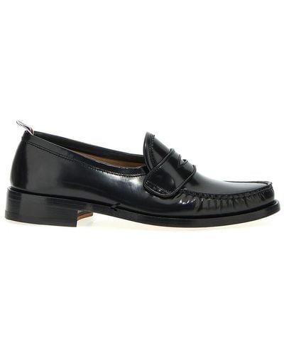 Thom Browne Pleated Varsity Loafers - Black