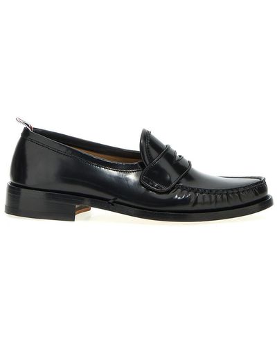 Thom Browne Pleated Varsity Loafers - Black