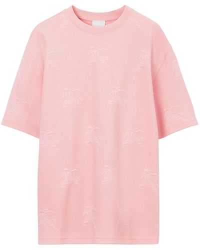 Burberry Equestrian Knight Round-neck T-shirt - Pink