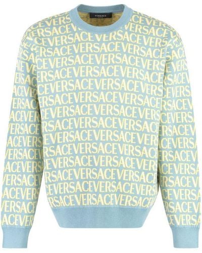 Versace Cotton Crew-neck Sweater - Green