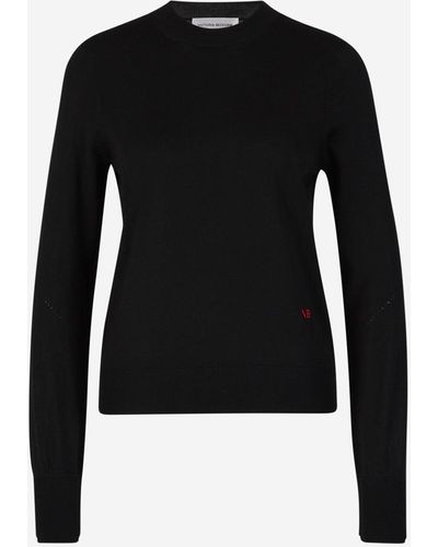 Victoria Beckham Plain Wool Sweater - Black