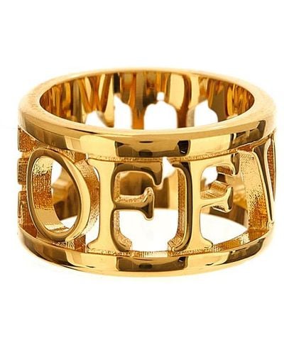 Off-White c/o Virgil Abloh Off- Logo Ring, , 100% Brass - Metallic