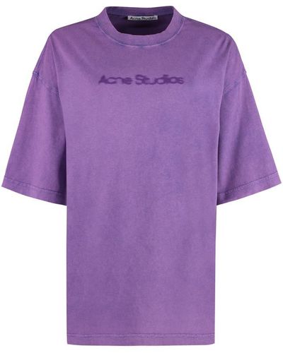 Acne Studios Logo Print T-Shirt - Purple