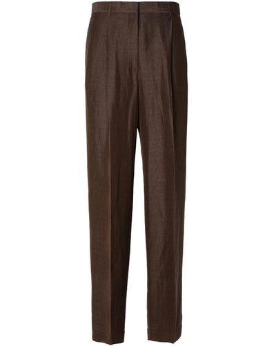 MSGM Linen Blend Pants - Brown