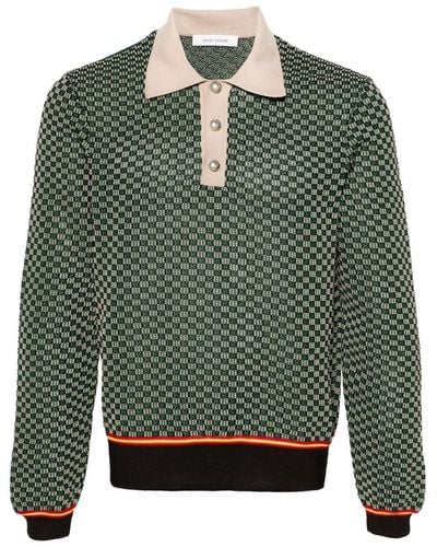 Wales Bonner Valley Knit Polo - Green