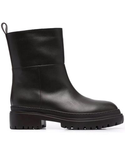 L'Autre Chose Ankle Leather Boots - Black