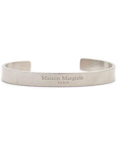 Maison Margiela Bangle Bracelet With Engraved Logo - White