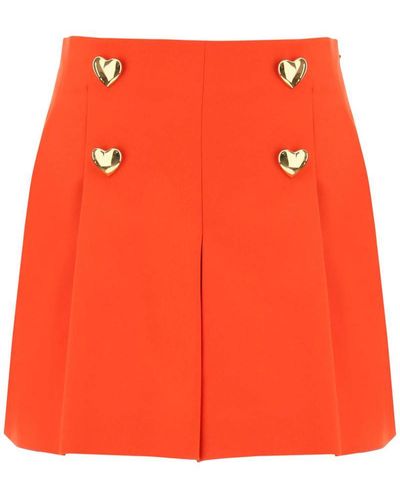 Moschino Shorts With Heartshaped Buttons - Orange