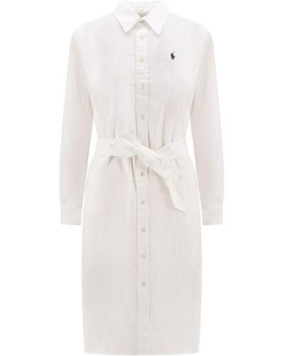 Polo Ralph Lauren And Cotton Shirtdress - White