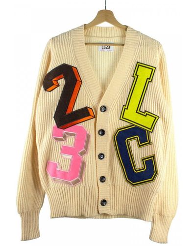 LC23 Patch Cardigan Clothing - Natural