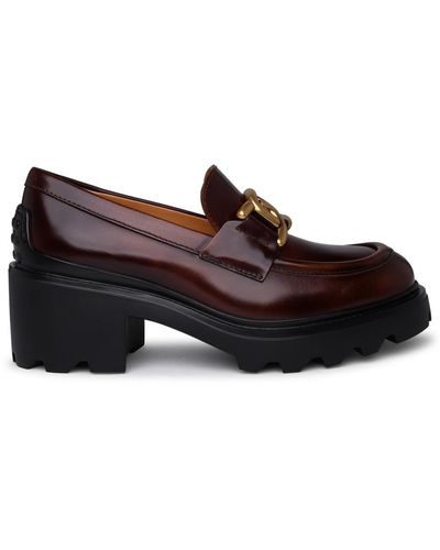 Tod's Brown Leather Loafers
